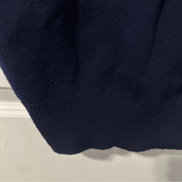 Vintage 80s/90s Eddie Bauer Navy Blue Knit V-Neck Sweater Vest Men’s Size XL - Picture 14 of 15